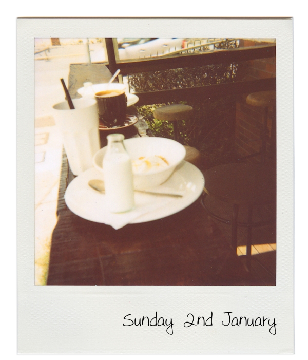 A Hello Sunday Polaroid of Breakfast at Home Ground on Brunswick